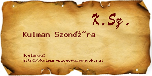 Kulman Szonóra névjegykártya
